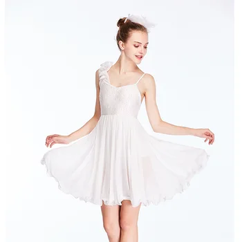 Flitrami Balet Tutu Tanečné Šaty Pre Dievčatá, Gymnastika Trikot Korčuľovanie Oblečenie Balet Tanečných Kostýmov, Biela Balerína Šaty JL1405