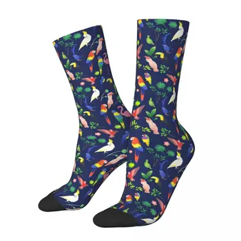 Šťastný, Vtipný Muž Mužov Ponožky Harajuku Tropické Cockatiel Vzor Ponožka Roztomilý Papagáj Zvierat Ženy Ponožky Jar Leto Jeseň Zima