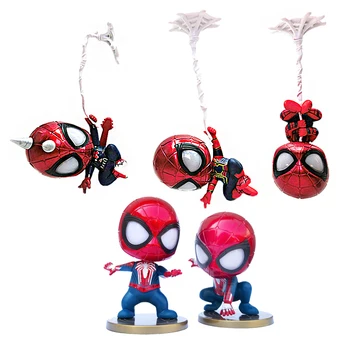 5 ks Marvel Avengers Spiderman Model Auta Ornament Zber Anime Obrázok Dekorácie Doll Deti Dar Deťom Hračky Auto Dekorácií