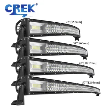 CREK 4x4 LED Svetelný Panel 12V Off Road 3-Riadok Zakrivené Lightbar Rampy pre Auto 24V Go Kart Traktor, nákladné auto ATV SUV, Jeep, Ford, Volvo Loď RV