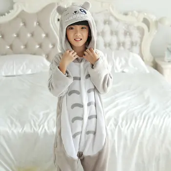Deti Onesie Kigurumi Zvierat Totoro Pyžamo Anime Cosplay Kostým Onepiece Maškarný Sleepwear Jumpsuit Oblečenie