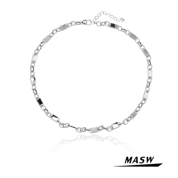 MASW Moderné Šperky Jednoducho Choker Náhrdelník Populárny Štýl Cool Jedna Vrstva Vysoko Kvalitný Kov Mosadz Módne Ženy Náhrdelník Dary