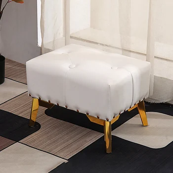 Vstup Malé Kožené Stolice Tvorivé Luxusné Retro Portable Stolice Čaká Podlahe Chodby Taburete Cuero Pequeno Bytový Nábytok