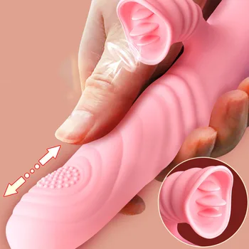 Jazyk Lízanie G-Spot Vibrátor Sexuálne Hračky pre Ženy, Rýchle Orgams Stimulátor Klitorisu Teleskopická Kúrenie Vibrátory pre Ženy
