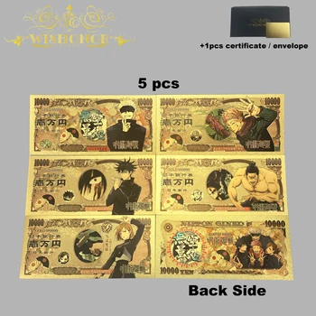 5 Dizajn / Set Japonskom Anime Jujutsu Kaisen Yuji Itadori&Gojo Sator Bankoviek Anime Plastové Karty v 24k Zlatom Na Zber