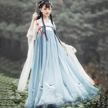 Womon Hanfu Čínske Tradičné Tanečné Kostýmy Elegantné Víla Výkon Výšivky Orientálna Tang Dávnych Fotografie Šaty