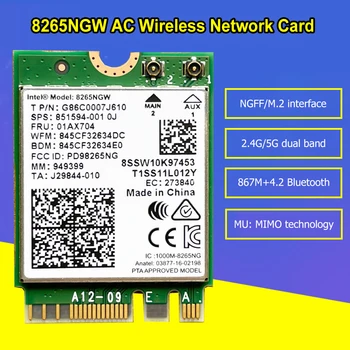 Bezdrôtové-AC 8265 8265NGW 8265AC Wi-Fi Bezdrôtovej Sieťovej Karty Bluetooth 4.2 867Mbps Dual Band 2.4 G/5 ghz Siete Adaptér NGFF M. 2