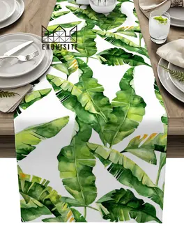 Banán Leaf Tropických Rastlín Stôl Runner Dekorácie Domova Jedálenský Stôl Dekorácie Stolové Prestieranie Bambulka