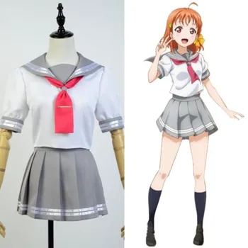 Anime Lovelive Svitu Cosplay Kostým Takami Chika Dievčatá Japonský Námorník Vyhovovali Uniformy Lásku Žiť Aqours Školské Uniformy