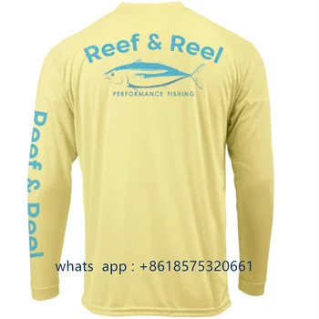 Reef&cievky Mužov Rýchle Suché Rybárske Tričko Dlhý Rukáv Výkon Ochranu Uv Tričko Camisa De Pesca Vlastné Logo, Ryby, Odevy