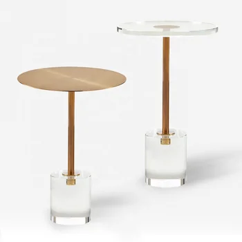 Moderný európsky simpe štýl nábytok kolo akryl konferenčný stolík zlato