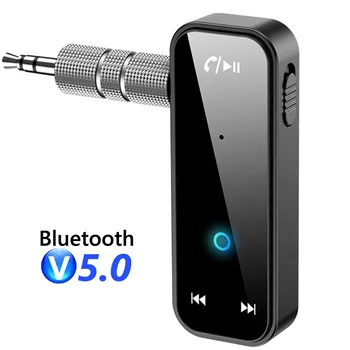 TTFTFP Car Audio Prijímač, Adaptér 3,5 mm AUX Bezdrôtový Auto MP3 Prehrávač Hudby S Mic Handsfree Bluetooth-kompatibilné 5.0 do Auta