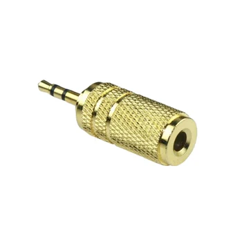 2ks zlata Audio 2,5 mm Samec Konektor pre 3,5 mm Jack Samica Stereo TRS konektor