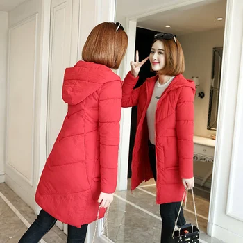 2021 zimné nové bavlna čalúnená bunda žien v strednom a dlhodobom kórejský štíhly a pribrala bavlna čalúnená bunda