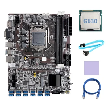 B75 ETH Ťažba Doske 12 PCIE Na USB LGA1155 Doska S G630 CPU+SATA Kábel+RJ45 Sieťový Kábel+Tepelná Pad
