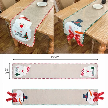 Vianočné Dekorácie Bielizeň Výšivky Stôl Runner Mat Handričkou Dovolenku Dekor Vianoce Placemat 183*34 cm
