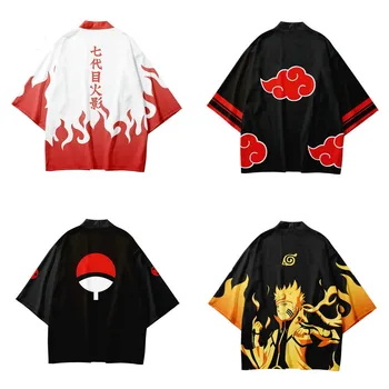 Ženy/Mužov Bavlna Streetwear Kakashi Lete Bežné Krátky Rukáv kimono cardigan 3D Japonské Kimono Haori Cosplay