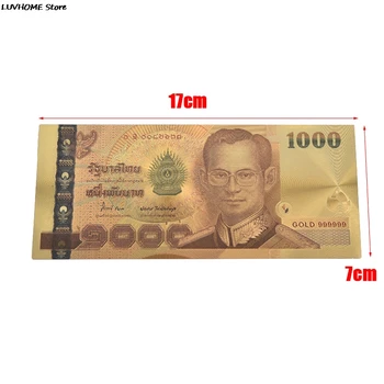 Pozlátené bankoviek dar 1000 Bahtov Normálne zlatej fólie leaf á minca zber a súčasnosť