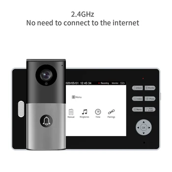 2.4 G Bezdrôtový Video Zvonček 7 Palcový Displej Dvere, Telefón, Intercom Systém, Odfotiť A Prevziať Video