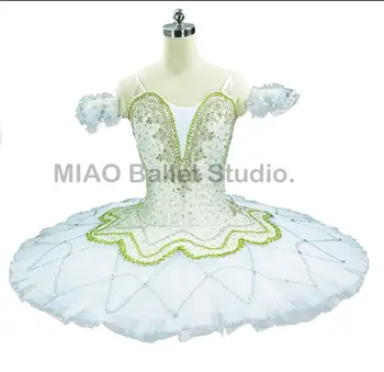 Ženské biele zlato balet tutu šaty pre vílu bábika Profesionálne Balet Palacinka Tutu šaty klasického dievčatá tanec balet nosenie 0014