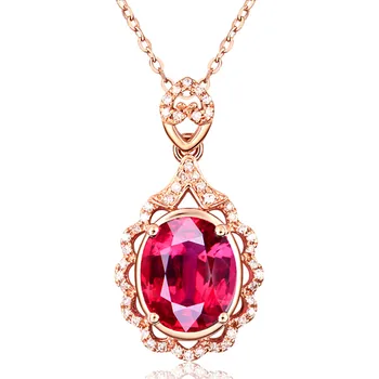 Luxusná Ruža zlatá farba zirkón diamantový prívesok náhrdelníky pre ženy choker reťazca šperky bijoux femme Rubínovo červené kamene krištáľ