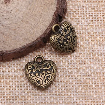 26pcs 17x15mm antické bronzové obojstranné hrubé broskyňa srdce charms diy retro šperky nosenie Náušnice keychain vlasy karta, prívesok