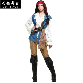 nové Halloween pirátske kostýmy pre ženy dospelé samice halloween kapitán sparrow kostým piráti cosplay