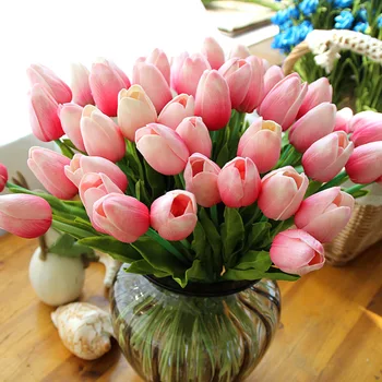 Tulipán umelé kvety mini kvetinová výzdoba falošné tulipány kytice, svadobné dekorácie, domáce dekorácie
