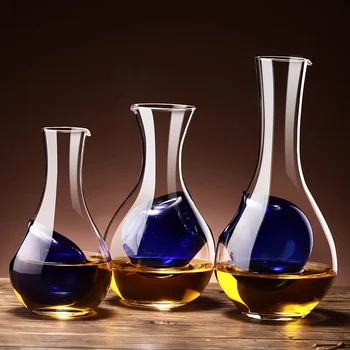 Kreatívne Víno Decanter 300-500 ml bezolovnaté Krištáľové Sklo Modré Srdce Ice Hip Banky Whisky Záujme Fľaše, Nádoby Pourer Bar Nástroj