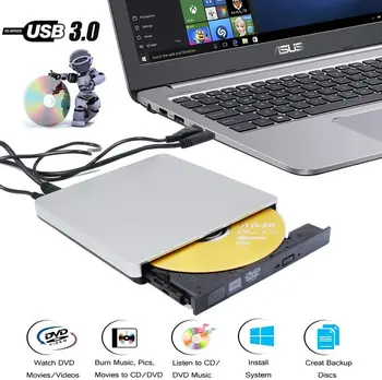 Ultra Slim Externá DVD Napaľovačka Super Drive Spisovateľ/Census/Reader USB3.0 Optickej Mechaniky CD/VCD/DVD Prehrávač pre Macbook/Desktop