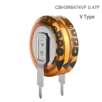 CBH Kondenzátory, Super Ultra Kondenzátor CDA 3.6 V, 0.47 F CBH3R6474VF V-Typ Tlačidlo Typ Farrah SuperCapacitors