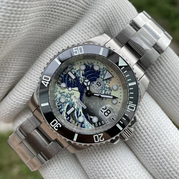 STEELDIVE SD1953J Luxusné Hodinky Keramická Fazeta 300M Nepremokavé 316L Prípade Super Svietivý Profesionálne Potápačské Náramkové hodinky Pre Mužov