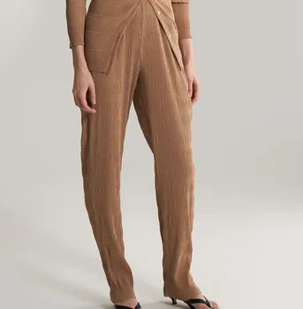 Ženy Nohavice 2019 Nový Skladaný Dlhé Nohavice Vysoký Pás Potu Nohavice Ľahká Textúra 3 Farby Dámske Oblečenie