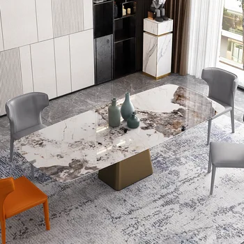 Jedálenský stôl a stoličky zmes moderný minimalistický minimalistický malý obývacia izba, jedálenský stôl obdĺžnikový mramoru jedálenský stôl
