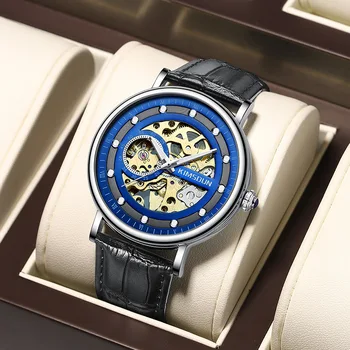 2022 KIMSDUN značky luxusné Pánske hodinky vyprázdnené automatické mechanické hodinky svetelné módy business osobnosti človeka Náramkové hodinky