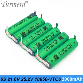 TUR18650VTC6 3000mAh Batérie 30A 4S 14,4 V 16.8 V VTC6 Batéria pre Skrutkovač Batérie alebo Vzduchu Drone Použiť Prispôsobiť Turmera