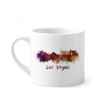Las Vegas Amerike Mesto Akvarel Mini Káva Hrnček Biely Keramiky Keramická Šálka S Rukoväť 6oz Darček