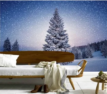 Vlastné 3D veľké nástenné maľby,krásne Zimné Lesy abstraktných de parede, obývacia izba gauč TV steny 3d maľby, tapety na pozadie