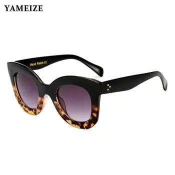 YAMEIZE Cat Eye Retro slnečné Okuliare Ženy Značky Dizajnér Okuliare Trend Módy Leopard Slnečné Okuliare Dámy Eyewears Lentes De Sol