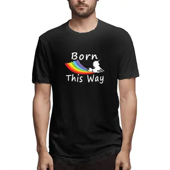 Born This Way LGBTQ Zábavné Dúha Unicorn Grafické Tričko pánske, Krátky Rukáv T-shirt Letné Topy