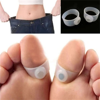 1Pair Magnetické Prst Krúžky Terapia Chudnutie Produkty Rýchlo schudnúť a Spaľovať Tuk Zníženie Tukov v Tele Silikónové Foot Masáž