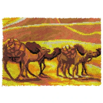 Remesiel pre dospelých Západku háčik koberec súpravy urobiť sami Cross stitch výšivky na vytlačené plátno Nedokončené príslušenstvo Camel