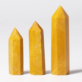 Prírodný Kameň Crystal Stĺpce Liečiť Žltá Obelisky Stick Domova Liečivý Kameň Pyramídy