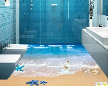 beibehang Moderné módne osobnosti Dekorácie 3D Tapety päťboji pláž vhodná pre kúpeľňa obývacia izba 3d podlahy