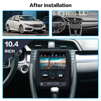 Pre Honda Civic 2016-2018 Vertikálne obrazovke Tesla Štýl Android 9.0 stereo Auto multimediálny Prehrávač rádio magnetofón GPS vedúci jednotky