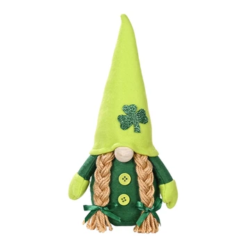 St. Patrick 's Day Gnome Plyšové Elf Dekorácie - Saint Patrick' s Day Írsky Dekorácie, Domáce Tabuľka Ornament Zelená