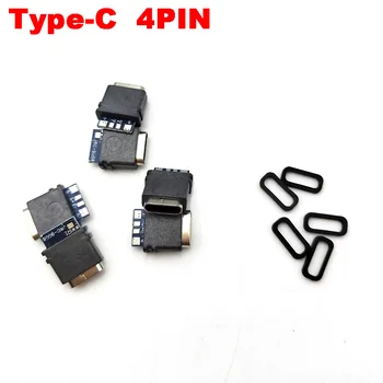 5 KS Nepremokavá USB C Jack Typ-C 4Pin Konektor Samica Port Data Socket Pre DIY PCB Spájky Dizajn Plnenie Prenos Dát