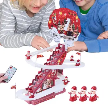 Vianočné Roller Coaster Hračka Santa Claus Roller Coaster Elektrické Sledovať Hračka Sledovanie Prezentácie Schody Krytý Hračka S LED Blikajúce