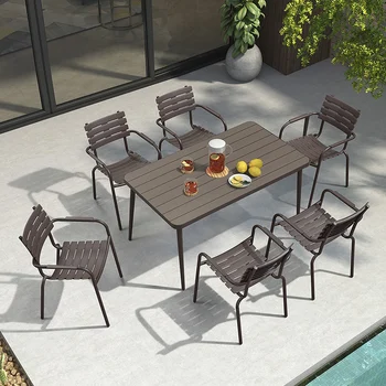 Vonkajší stôl a stoličky zmes vonkajšie záhrady, žehlička nepremokavé kreslo vonkajší stoličky