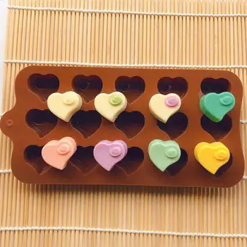 15 bunky Srdca, Vírivá Čokoláda Box Candy Silikónové Pečenie Plesne Tortu Vosk Roztopia Plesní
